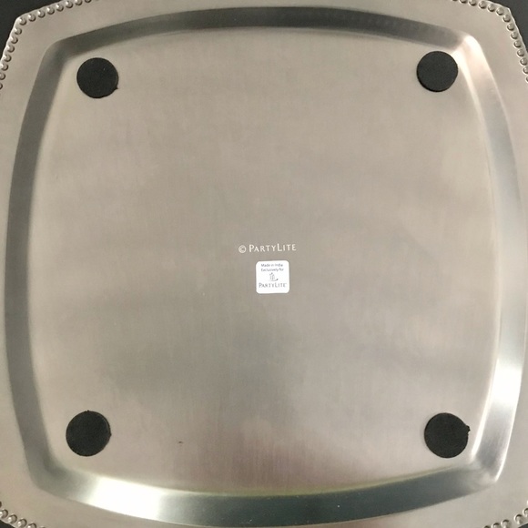 Pewter toned Party-lite pillar tray - Picture 3 of 7